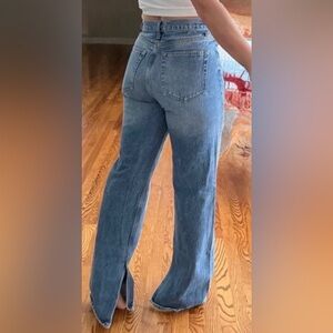 ZARA High-Rise Straight Leg Jeans | Inside Hem Slit | Size 6